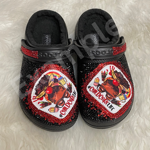 Customized bling fur lined crocs