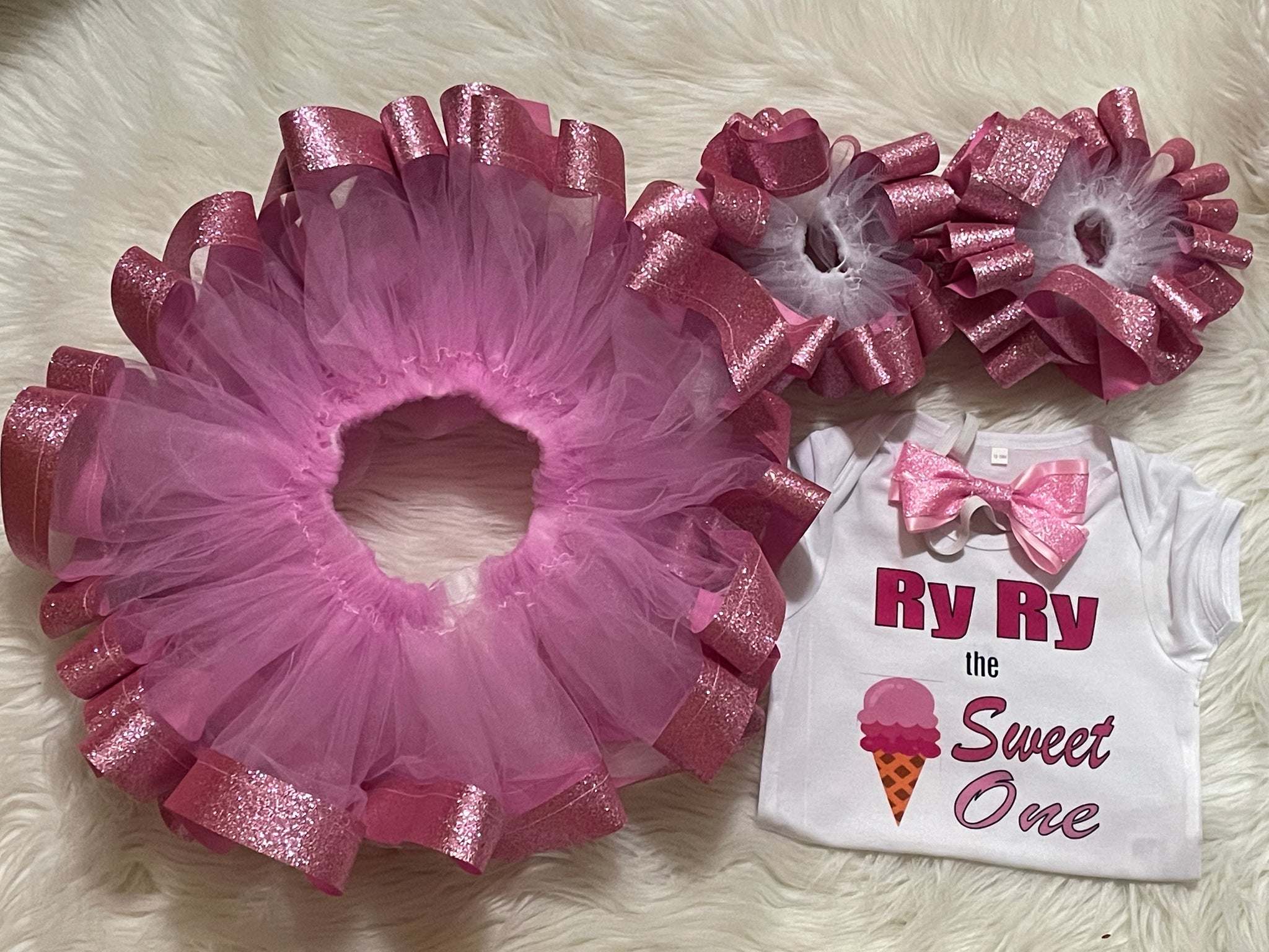 Ribbon trim tutu set