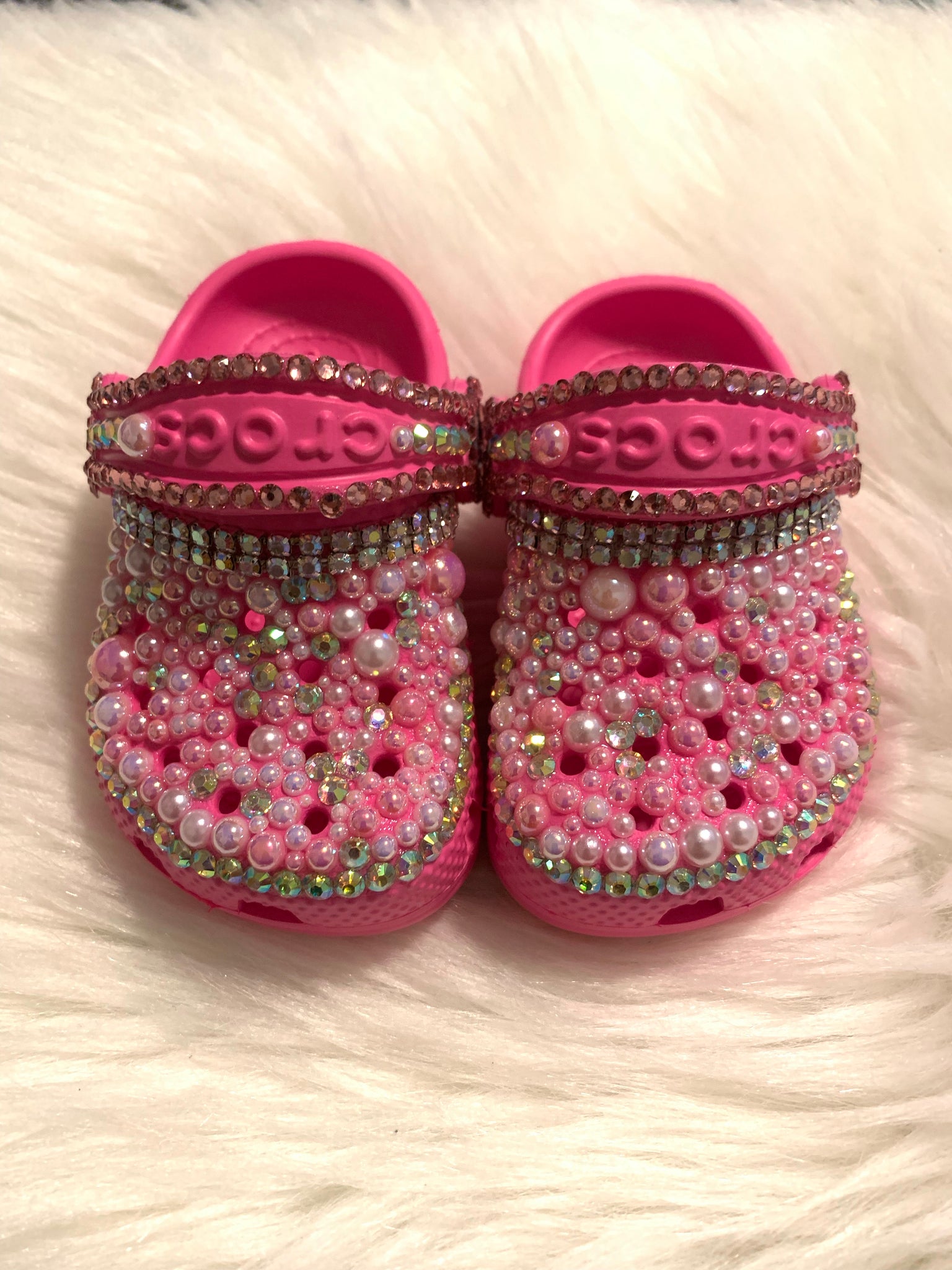 READY TO SHIP SIZE 4C Pink Toddler Crocs – Be Glam Creations